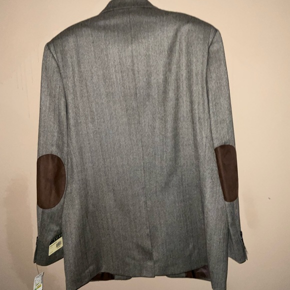 44 LONG suit coat - with suede elbows - Picture 2 of 3